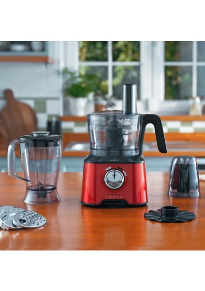 Mastermaid Power Multifunctional 10 In 1 Imperial Red Mutfak Robotu, Blender Seti 2000W