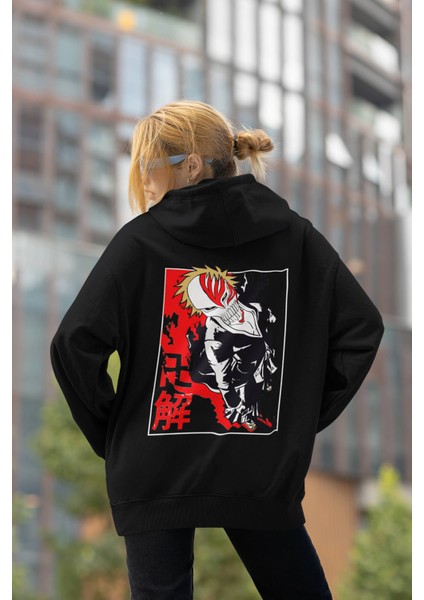 Anime Bleach Ichigo Ön Arka Baskılı Kapşonlu Sweatshirt fiyatları
