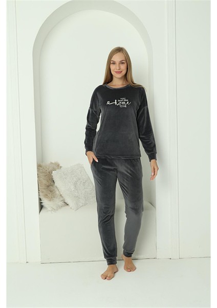 Kadın Kadife Füme Pijama Takım 20624