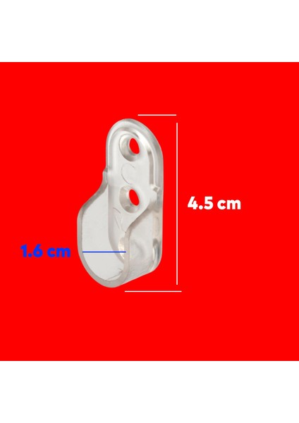 Oval Boru Askı Flanşı Dolap Elbise Askı Asma Aparatı Elemanı Plastik Aparat 45 mm (2 Adet)