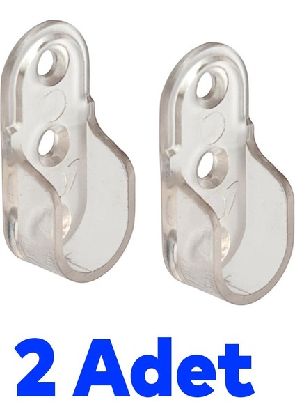 Oval Boru Askı Flanşı Dolap Elbise Askı Asma Aparatı Elemanı Plastik Aparat 45 mm (2 Adet)