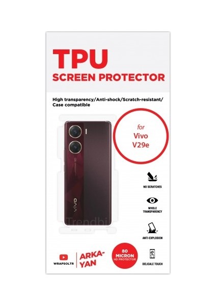 Vivo V29E Arka ve Yan Koruyucu Tpu Film