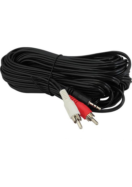 2 Rca Erkek + 3.5 mm Stereo Erkek Ses Kablosu 10 Metre (81)