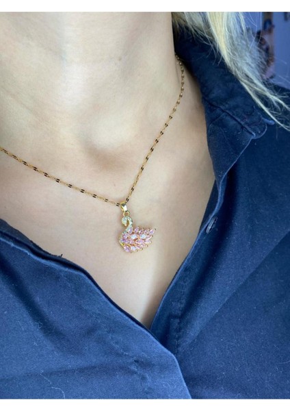 Çok Tatlı Kuğu Çelik Kolye Üzeri Altın Kaplama (Kararma Yapmaz ve Paslanmaz) fiyatları