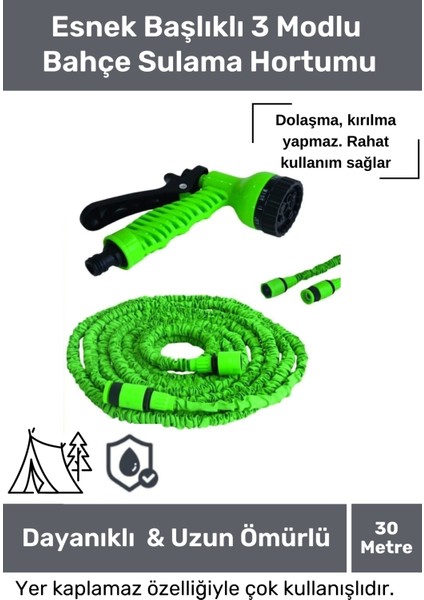 Dayanıklı Kırılmaz 3 Modlu Uzayan Bahçe Sulama Araç Yıkama Hortumu 30 Metre fiyatları