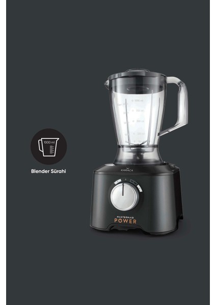 Mastermaid Power Multifunctional 10 In 1 Shiny Black Mutfak Robotu, Blender Seti 2000W