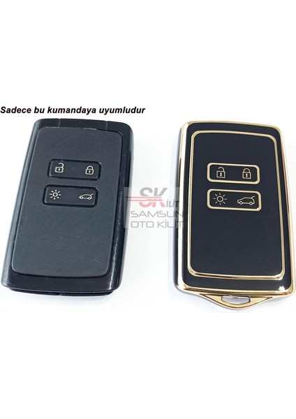 Renault Megane 4 Kadjar Koleos Talisman Dacia Nano Kart Kılıfı Kumanda Kılıfı Siyah modelleri