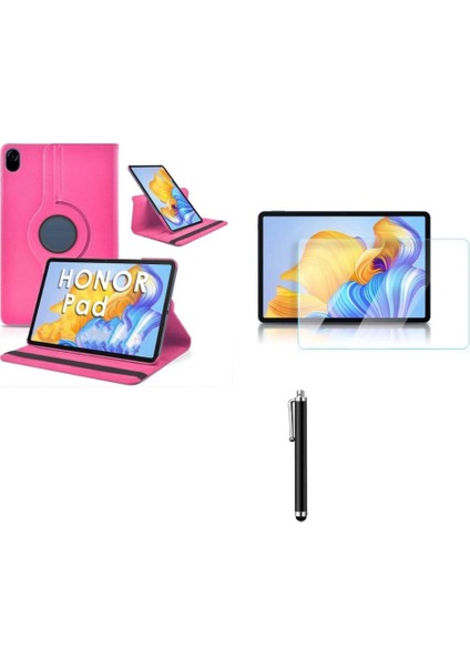 Huawei Honor X9 11.5' Kılıf Set 360 Derece Dönen Standlı Deri Kılıf Ekran Koruyucu Kalem