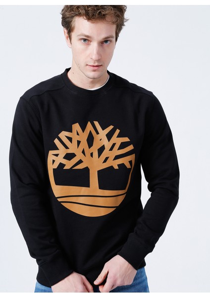 O Yaka Siyah Erkek Sweatshırt TB0A2BJ8P561 Core Logo Crew Bb