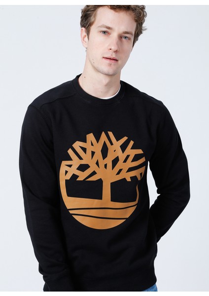 O Yaka Siyah Erkek Sweatshırt TB0A2BJ8P561 Core Logo Crew Bb modelleri