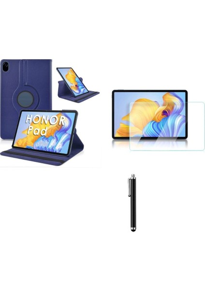Huawei Honor X9 11.5' Kılıf Set 360 Derece Dönen Standlı Deri Kılıf Ekran Koruyucu Kalem