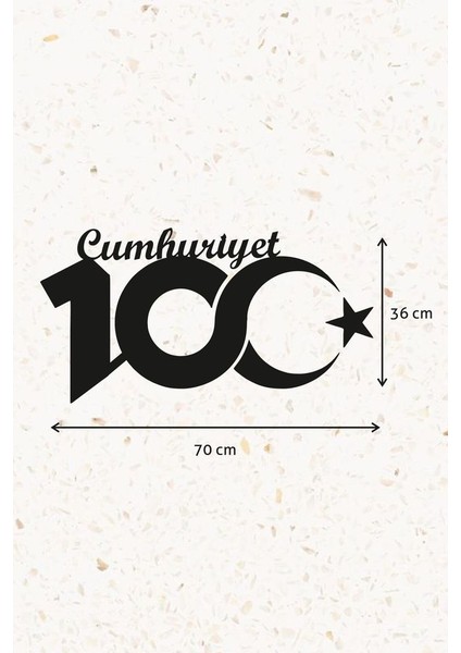 Ahşap Dekoratif Duvar Yazısı - Cumhuriyet 100.YIL