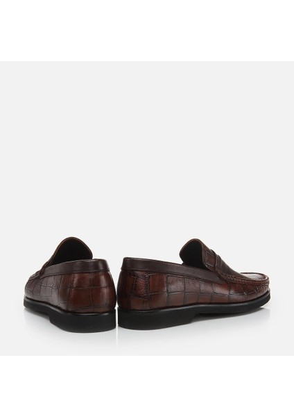 02AYH273800A480 Hakiki Deri Kahve Erkek Loafer