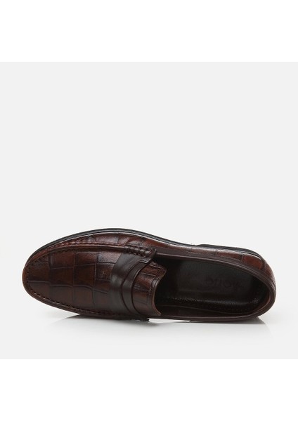 02AYH273800A480 Hakiki Deri Kahve Erkek Loafer