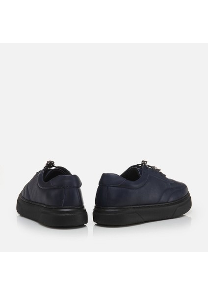 01AYH276830A680 Hakiki Deri Lacivert Kadın Spor Ayakkabı modelleri
