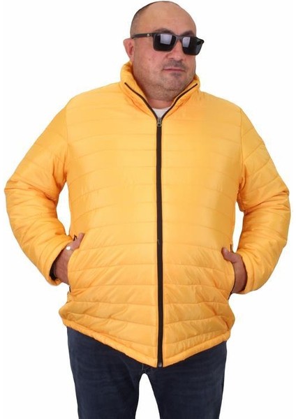 Jessica Su İtici Mont Erkekler İçin Hardal Renk 22820 Kalın Kışlık Polyester