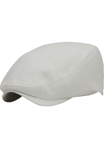 Beyaz Kasket Pamuklu London Flat Cap Şapka modelleri