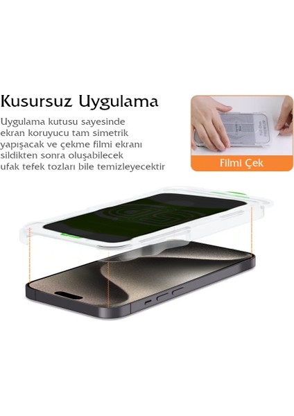 Apple iPhone 13 Ekran Koruyucu Privacy Hayalet Tam Kaplayan Temperli Cam