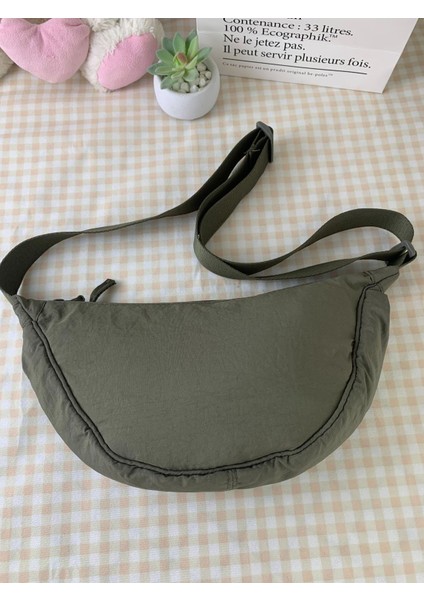 Tek Omuzlu Çapraz Gövdeli Naylon ve Ipek Pamuklu Düz Renkli Bez Çanta (Yurt Dışından)