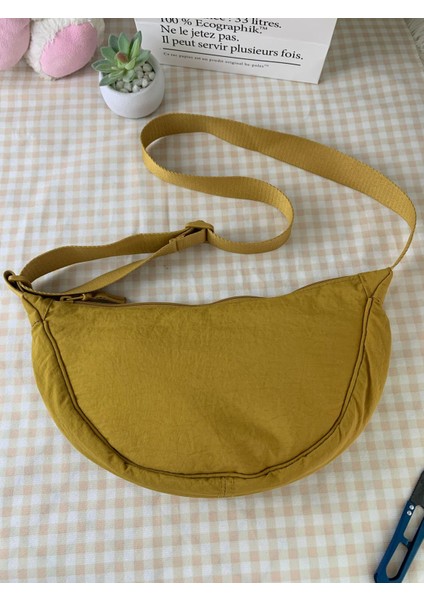 Tek Omuzlu Çapraz Gövdeli Naylon ve Ipek Pamuklu Düz Renkli Bez Çanta (Yurt Dışından)