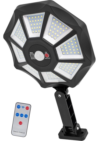 ZB-168A Kumandalı 3 Kademeli 168 Smd Ledli Sensörlü Beyaz Solar Aydınlatma (81)
