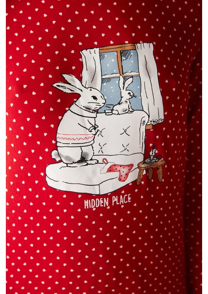 Hidden Palace Termal Kırmızı Pijama Takımı