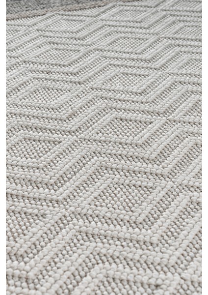 Olivia Krem Gri %100 Polyester Bukleli Dokuma Makine Halısı Oturma Odası Salon Mutfak Halısı 80 x 300 modelleri