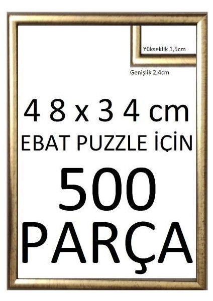 Sar Puzzle Sar Plus Balıksırtı Puzzle Çerçevesi 500 Parça Için Ebat 48CMX34CM Altın