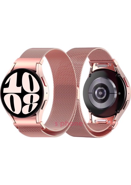 Samsung Galaxy Watch 6 Classic 47MM Saat Kordonu Metal Tel Örgü Işlemeli Mıknatıslı Magnet Strap