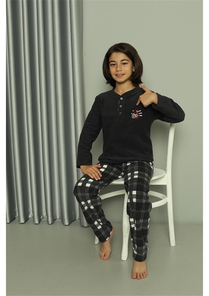 Erkek Çocuk Welsoft Polar Füme Pijama Takımı 20550