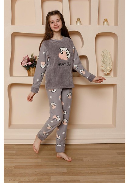 Kız Çocuk Welsoft Polar Gri Pijama Takımı 20523 fiyatları