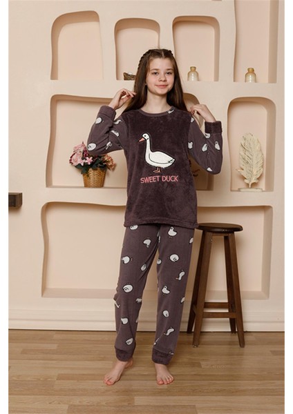 Kız Cocuk Welsoft Polar Mürdüm Pijama Takımı 20525 fiyatları