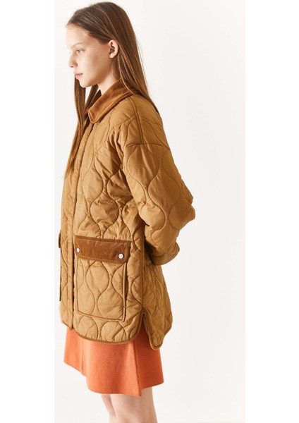 Oversize Kapitone Midi Kadın Kaban - Günlük Stil fiyatları