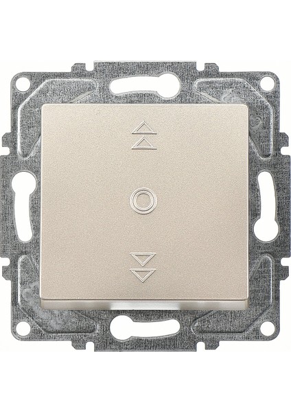 Eqona Metalik Bej Jaluzi Kumanda Anahtarı (Tek Düğmeli) Mekanizma