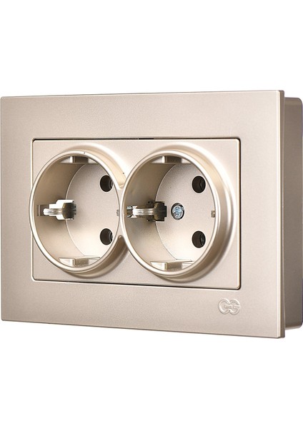 Eqona Metalik Bej İkili Topraklı Priz fiyatları
