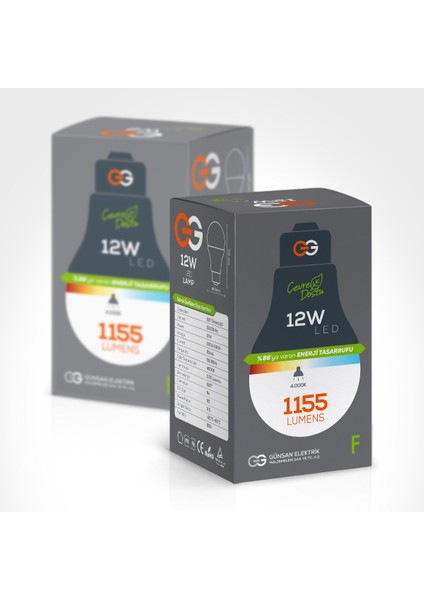 10'lu LED Ampul 12W Gün Işığı E27 (4000K 220-240V)