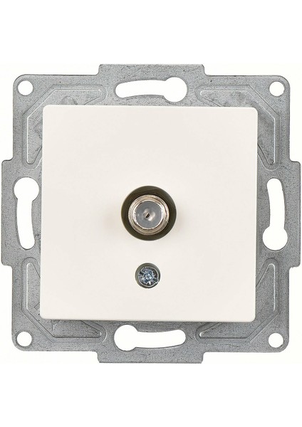 Eqona Fildişi Beyazı Tekli Uydu Prizi Eko Mekanizma