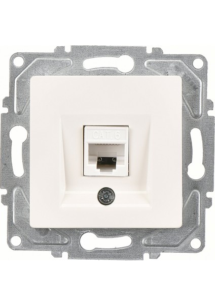 Eqona Fildişi Beyazı Tekli Data Prizi (RJ45 Cat6) Mekanizma