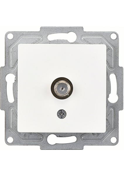 Eqona Beyaz Tekli Uydu Prizi Eko Mekanizma