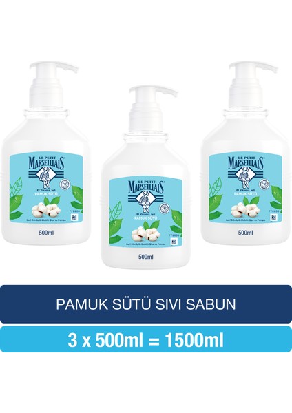 Le Petit Marseillais Sıvı Sabun Pamuk Sütü 500 ml x3