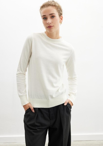 Styleboom X Peraluna CHELSEA PULLOVER Bisiklet Yaka Standart Kesim Kadın Triko Kazak - Ekru fiyatları