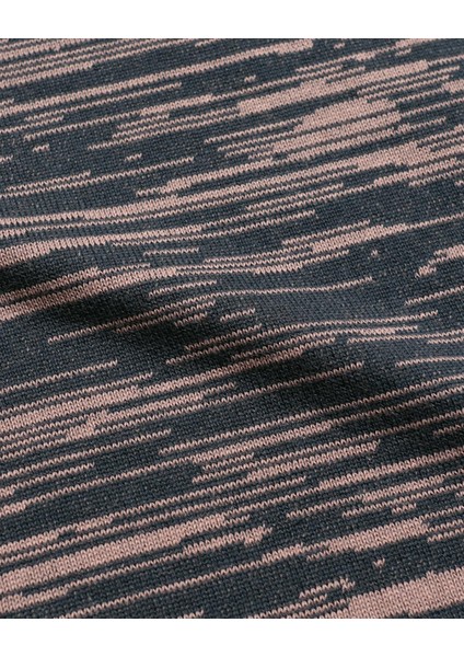 Far Afield Velzy Cardıgan-Twısted Yarn Bisiklet Yaka Kısa Kol Organik Pamuk Melanj Erkek Triko Hırka - Lacivert fırsatları