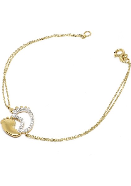 Swarovski Taşlı Ayak Izi Bileklik