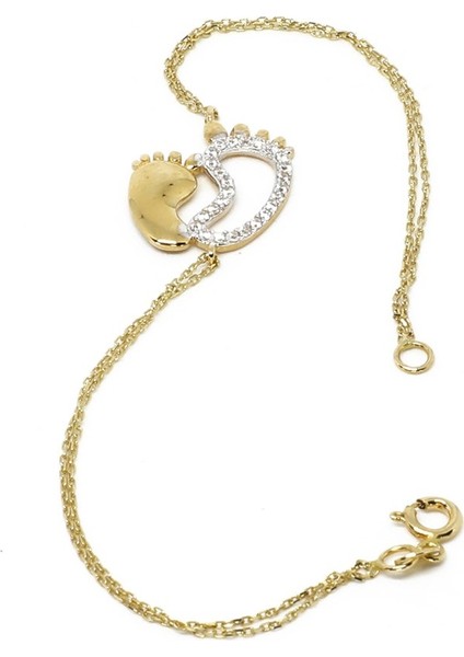 Swarovski Taşlı Ayak Izi Bileklik