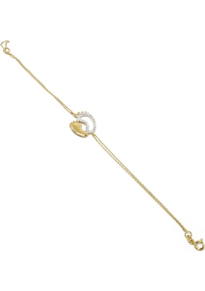 Swarovski Taşlı Ayak Izi Bileklik