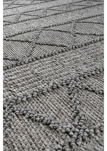 Olivia Gri %100 Polyester Bukleli Dokuma Makine Halısı Oturma Odası Salon Mutfak Halısı 120 x 170 modelleri