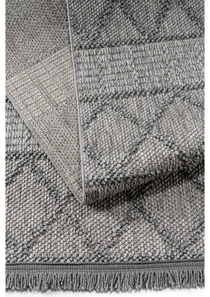 Olivia Gri %100 Polyester Bukleli Dokuma Makine Halısı Oturma Odası Salon Mutfak Halısı 120 x 170 indirimleri