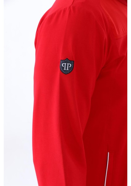 Erkek Kırmızı İki İplik Kumaş Dik Yaka Fermuarlı Cepli Uzun Kol Eşofman Takımı - 7402 fırsatları