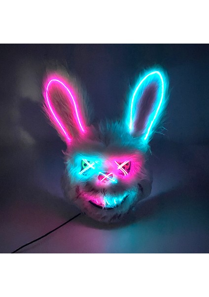 LED Parlayan Maske Cosplay - Beyaz (Yurt Dışından) fiyatları