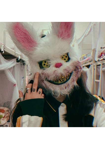 LED Parlayan Maske Cosplay - Beyaz (Yurt Dışından) fırsatları